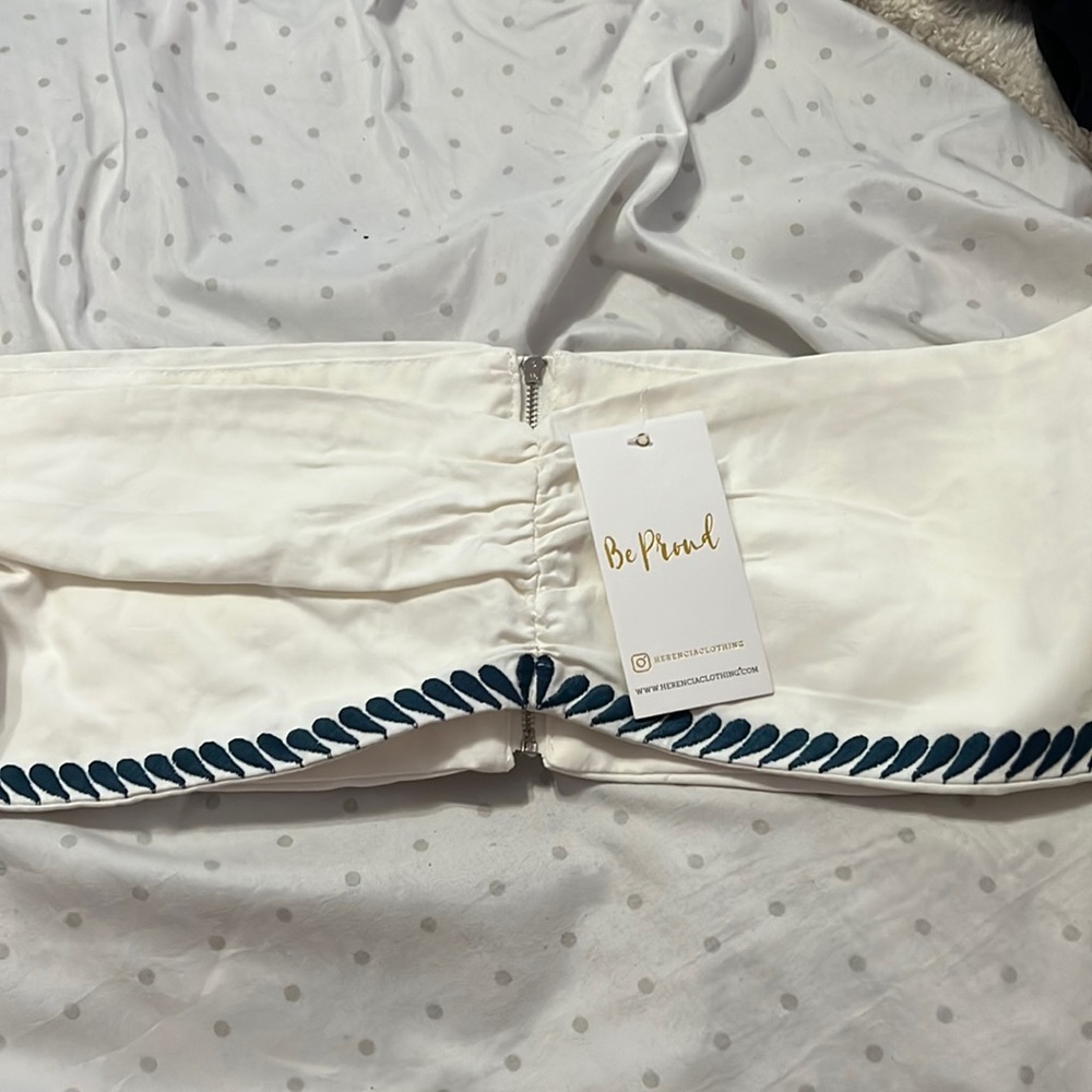 Herencia Clothing White Embodied Crop Top Plus Size
